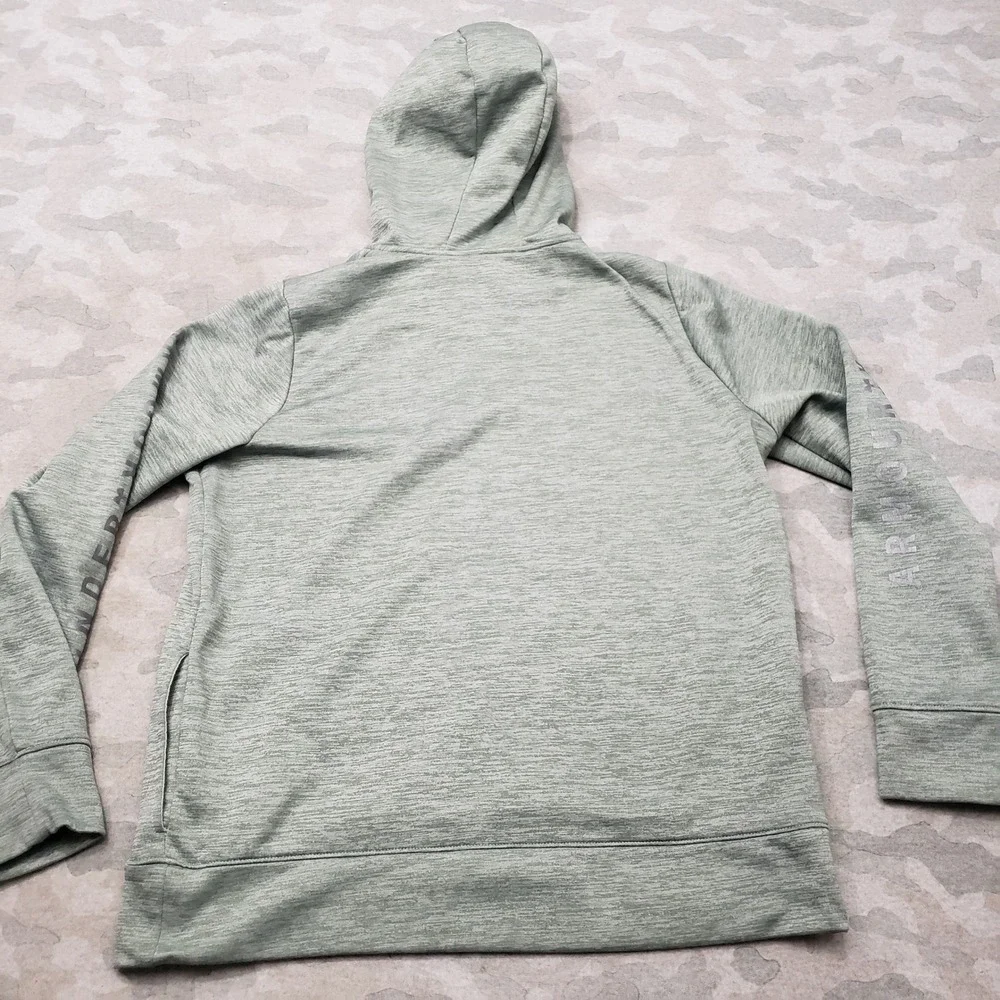 Under Armour Sweatshirt Mens Large Green ColdGear Hoodie Outdoors Pullover